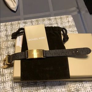 Michael Kors Leather Logo Bracelet